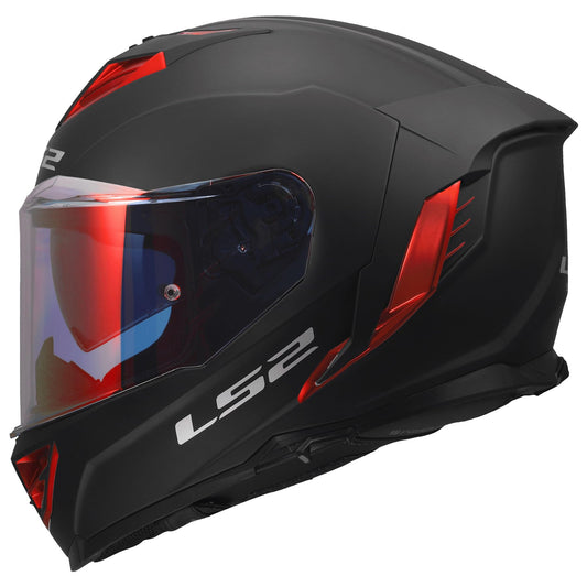LS2 Helmets Assault III Full Face Motorcycle Helmet W/ SunShield (Matte Black/Red - Large)
