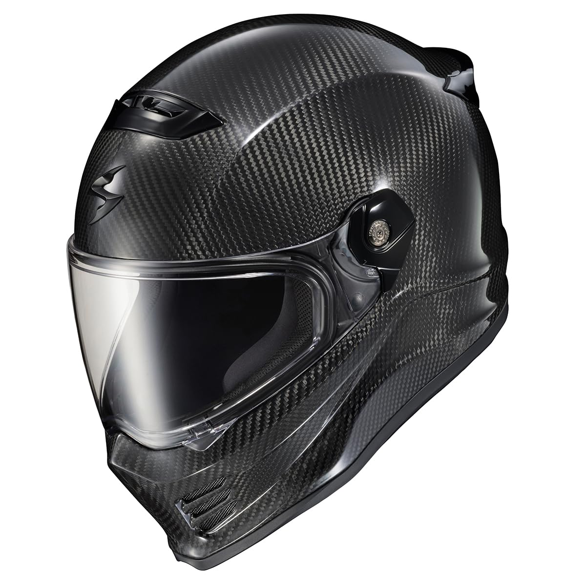 ScorpionEXO Covert FX carbon fiber full face helmet, street fighter style, DOT/ECE, gloss black.