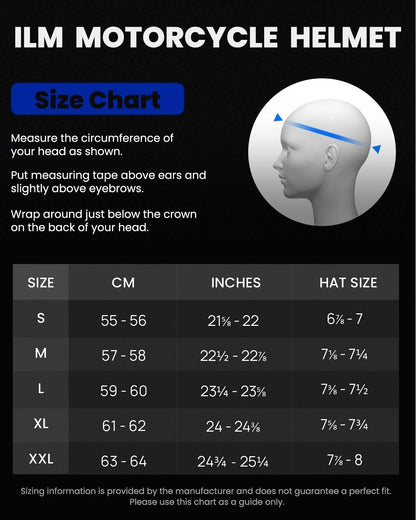 ILM MF509 Pro full face helmet, dual visor, Pinlock, DOT/ECE, cyborg gray.