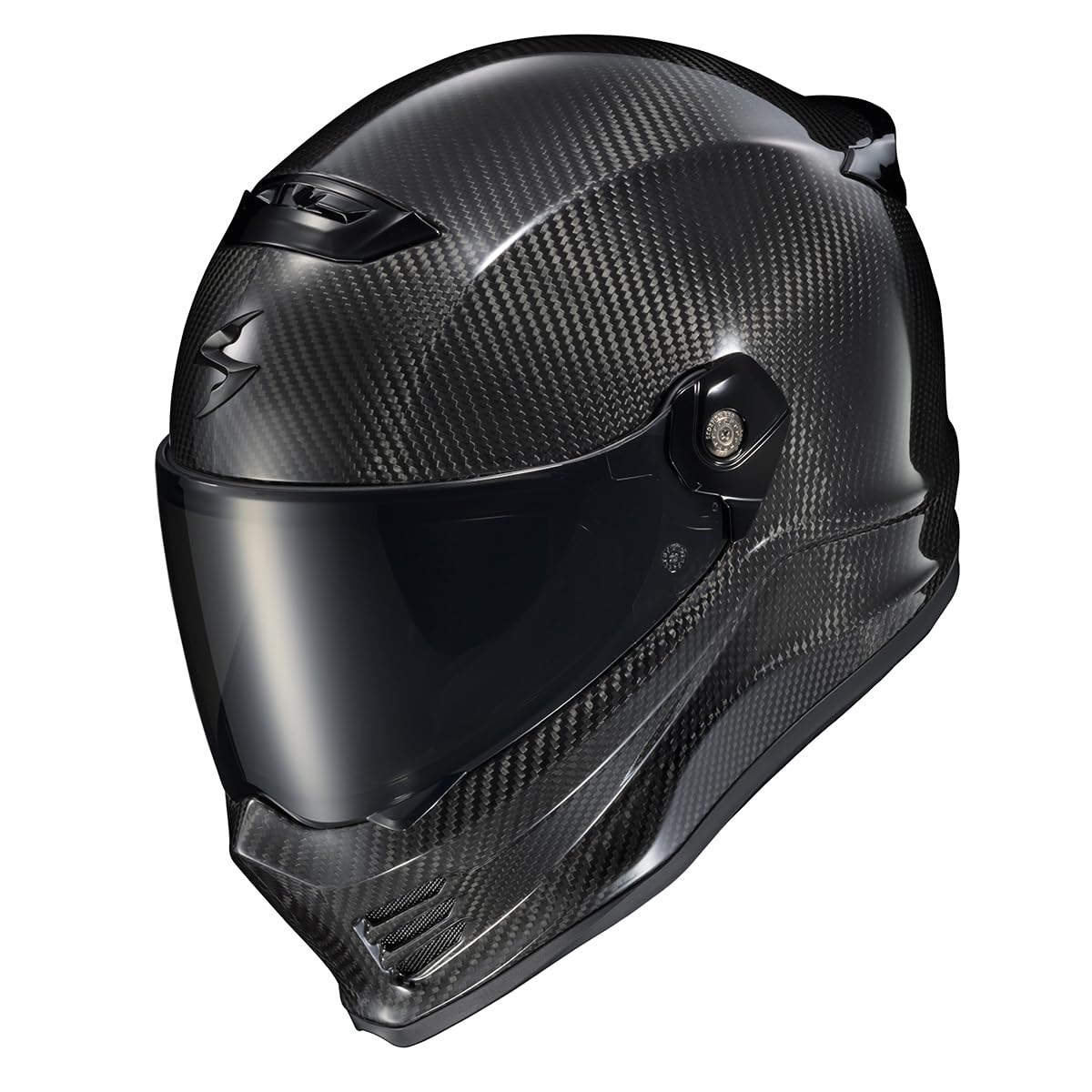 ScorpionEXO Covert FX carbon fiber full face helmet, street fighter style, DOT/ECE, gloss black.
