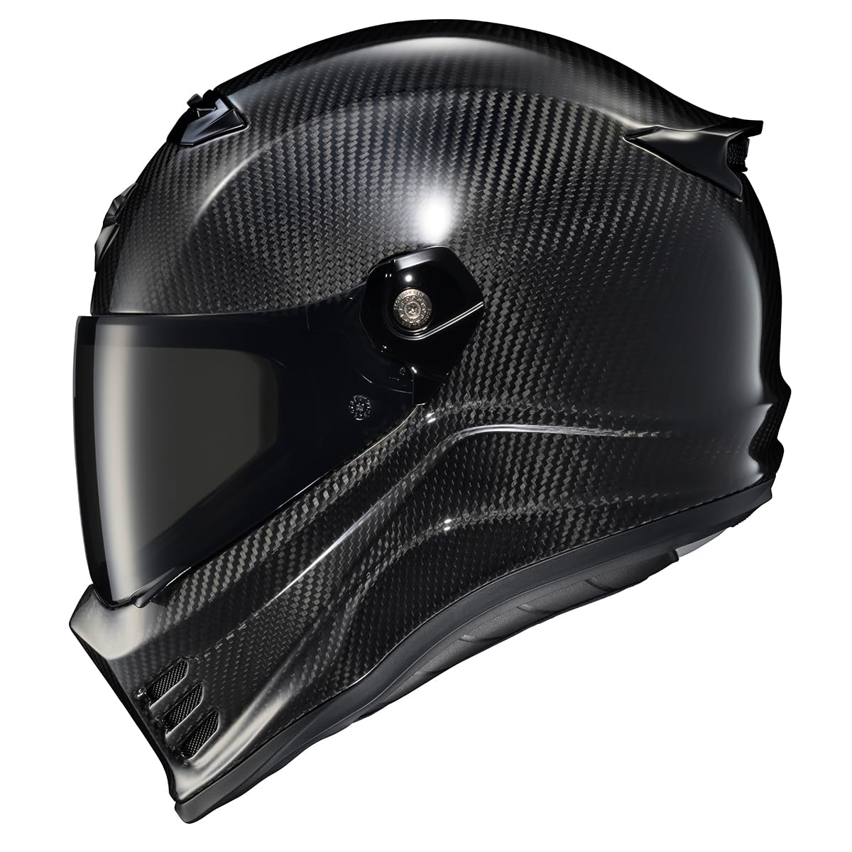 ScorpionEXO Covert FX carbon fiber full face helmet, street fighter style, DOT/ECE, gloss black.