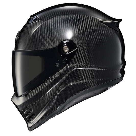 ScorpionEXO Covert FX carbon fiber full face helmet, street fighter style, DOT/ECE, gloss black.