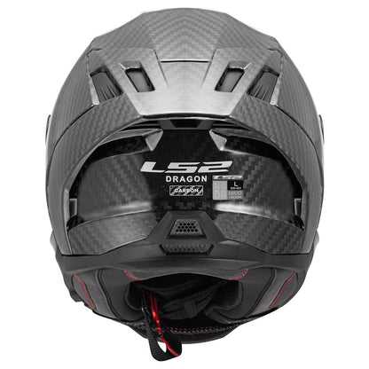 LS2 Helmets Dragon Carbon Full Face Motorcycle Helmet W/ SunShield (Gloss Black - Medium)