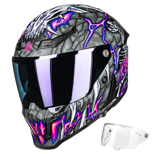 ILM MF509 Pro full face helmet, dual visor, Pinlock, DOT/ECE, cyborg gray.