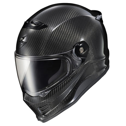 ScorpionEXO Covert FX carbon fiber full face helmet, street fighter style, DOT/ECE, gloss black.