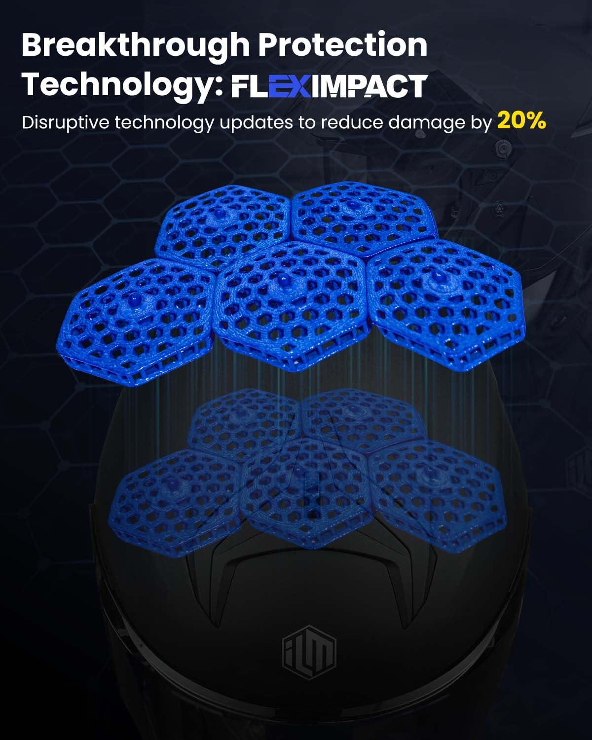 ILM MF509 Pro full face helmet, dual visor, Pinlock, DOT/ECE, cyborg gray.