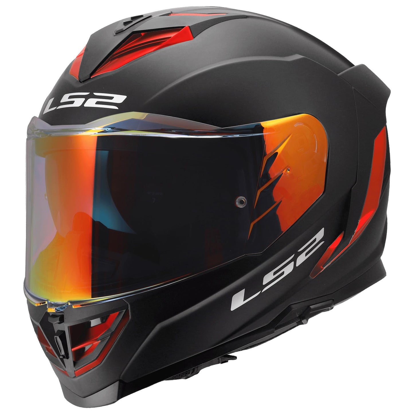 LS2 Helmets Assault III Full Face Motorcycle Helmet W/ SunShield (Matte Black/Red - Large)