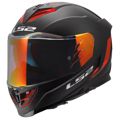 LS2 Helmets Assault III Full Face Motorcycle Helmet W/ SunShield (Matte Black/Red - Large)