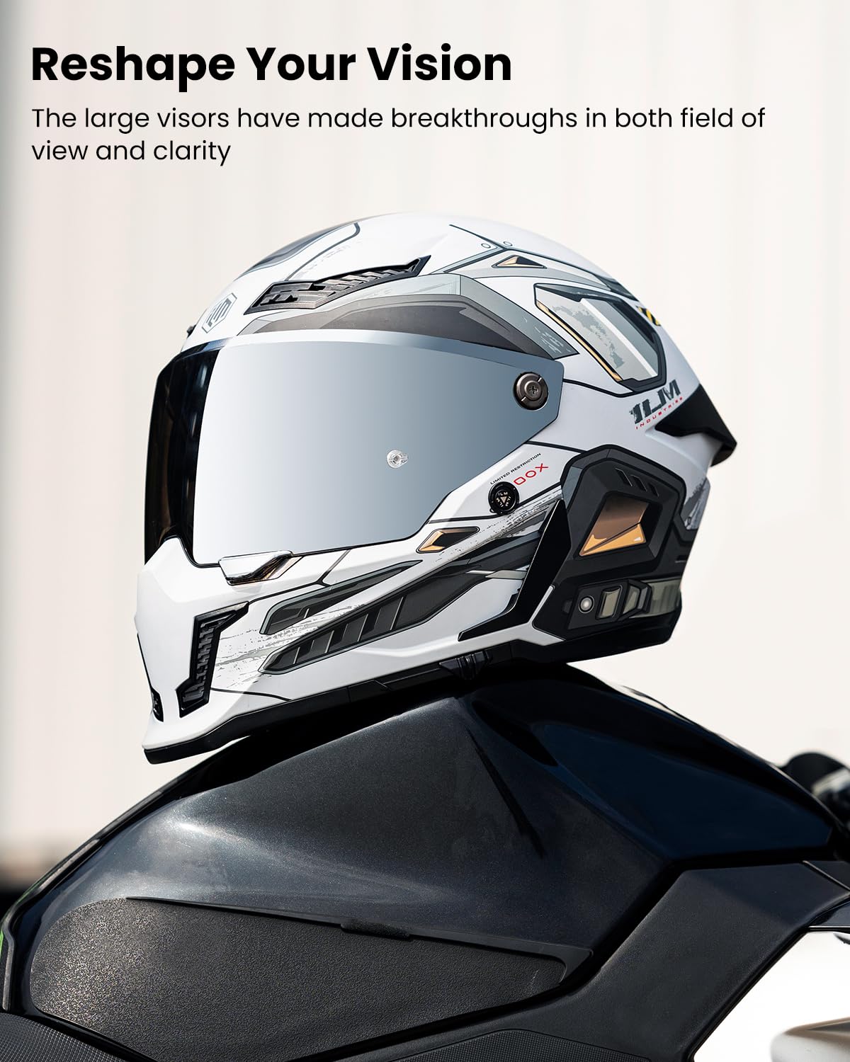 ILM MF509 Pro full face helmet, dual visor, Pinlock, DOT/ECE, cyborg gray.