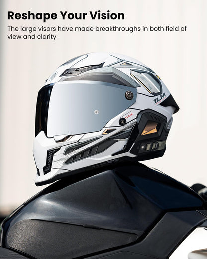 ILM MF509 Pro full face helmet, dual visor, Pinlock, DOT/ECE, cyborg gray.